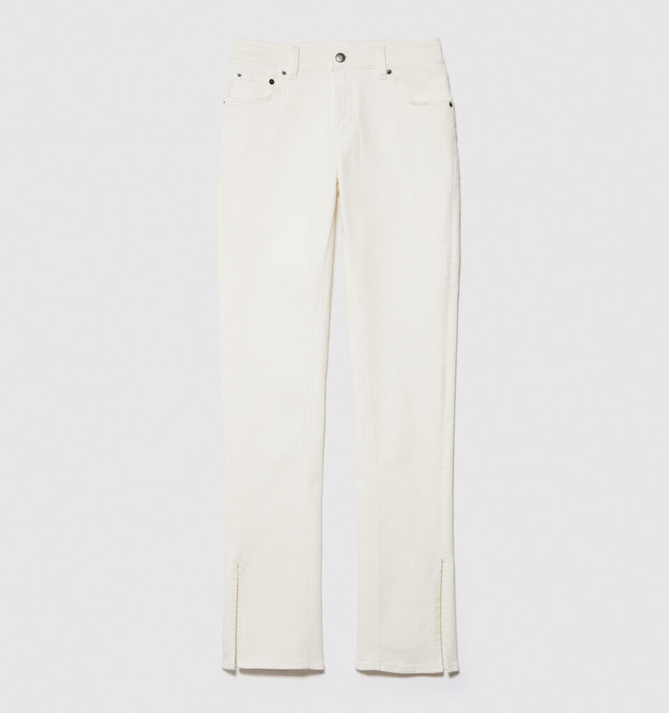 Colorful jeans with slits - women's slim fit jeans - Creamy White | Sisley image number 6